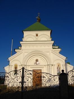 Beautiful church on a background of the blue sky