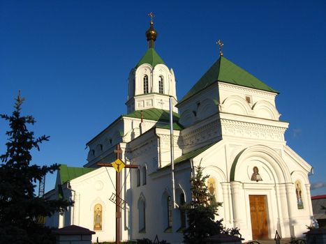 Beautiful church on a background of the blue sky