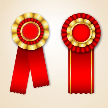 Set of prize ribbons with place for text