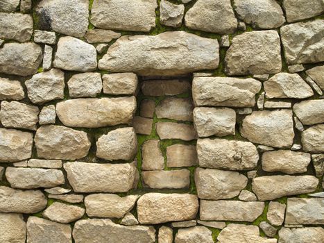 Detail of Inca Shelf ruin at Machu Picchu, Peru