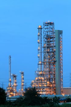 Oil refinery at twilight (Map Ta Phut Industrial Estate Rayong Thailand)