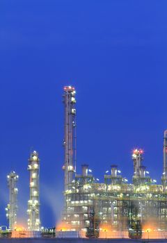 Oil refinery at twilight (Map Ta Phut Industrial Estate Rayong Thailand)