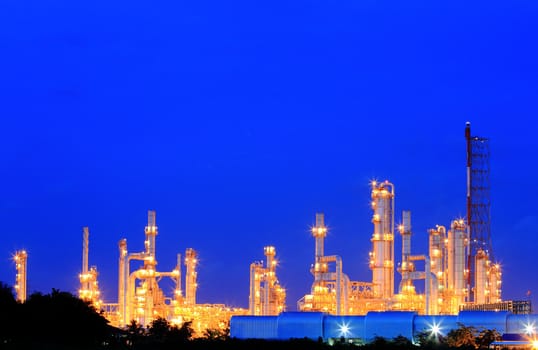 Oil refinery at twilight (Map Ta Phut Industrial Estate Rayong Thailand)