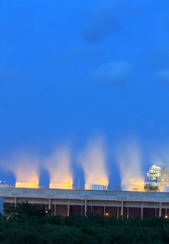 Oil refinery at twilight (Map Ta Phut Industrial Estate Rayong Thailand)