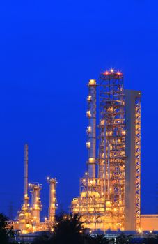 Oil refinery at twilight (Map Ta Phut Industrial Estate Rayong Thailand)