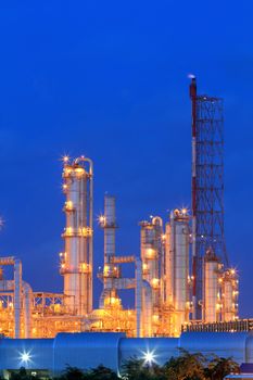 Oil refinery at twilight (Map Ta Phut Industrial Estate Rayong Thailand)