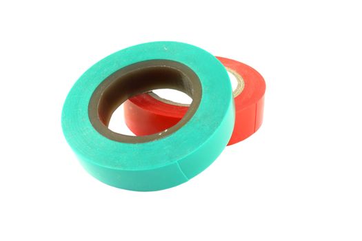 Color insulating tape over white