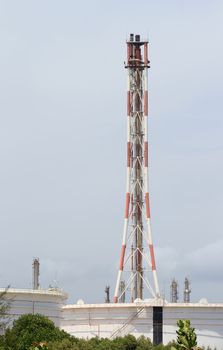 Flare burning gas at refinery plant