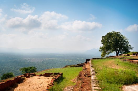 Part of the ruins of the palace and fortress of Sigiriya, Cultural Triangle, Sri Lanka