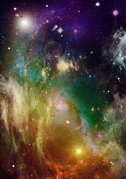 Far space being shone nebula as abstract background