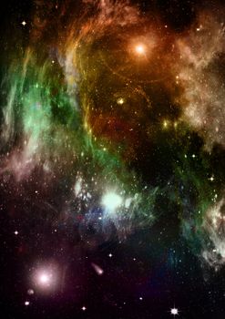 Far space being shone nebula as abstract background