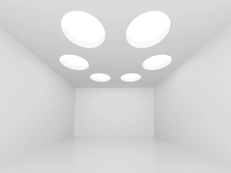 3d Illustration of White Abstract Interior  Background