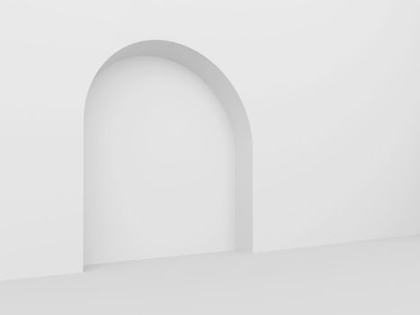 3d Illustration of White Arch Interior Background