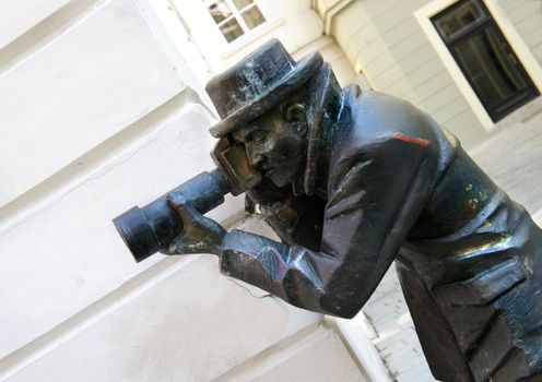 Sculpture Paparazzi in Old Town, Bratislava, Slovakia     