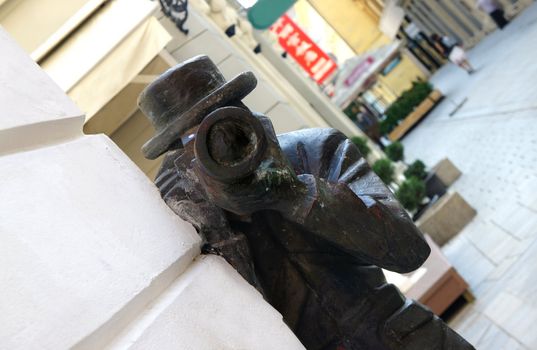 Sculpture Paparazzi in Old Town, Bratislava, Slovakia