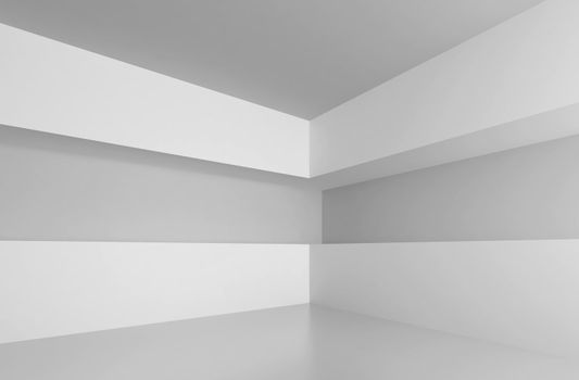 3d Illustration of White Abstract Interior Background