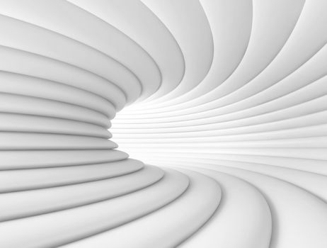 3d Illustration of White Abstract Tunnel Background