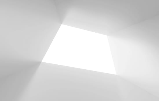 3d Illustration of White Abstract Tunnel Background