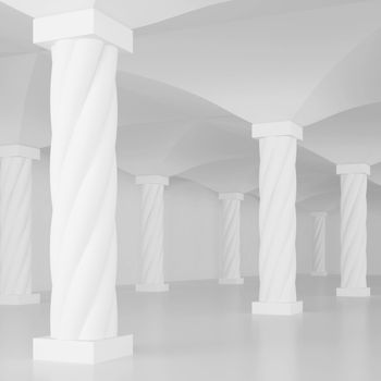 3d Illustration of Interior Columns or Architectural Background