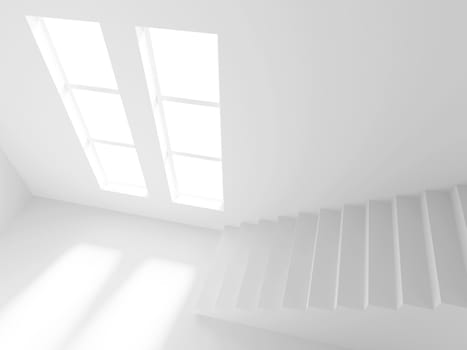 3d Illustration of White Empty Room Background