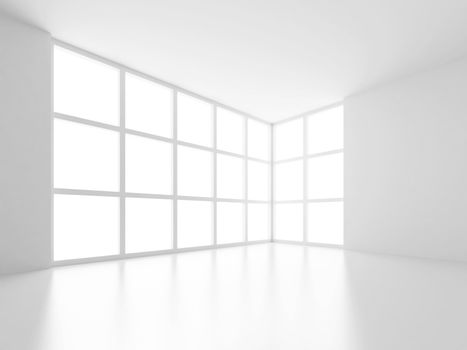 3d Illustration of White Abstract Interior Background