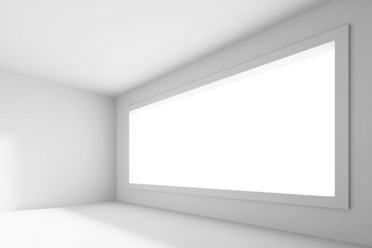 3d Illustration of White Abstract Empty Room 
