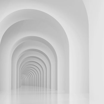 3d Illustration of Architectural Background or Arches Interior