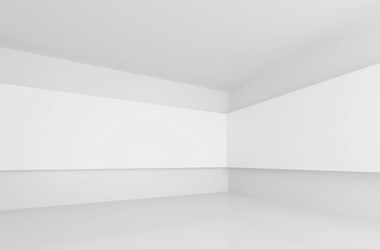 3d Illustration of White Gallery Interior Background