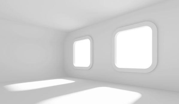 3d Illustration of White Empty Room Background