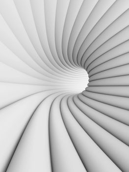 3d Illustration of White Abstract Tunnel Background