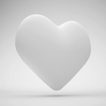 3d Illustration of White Heart Symbol Background