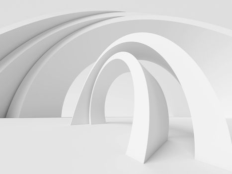 3d Illustration of White Abstract Architecture Background