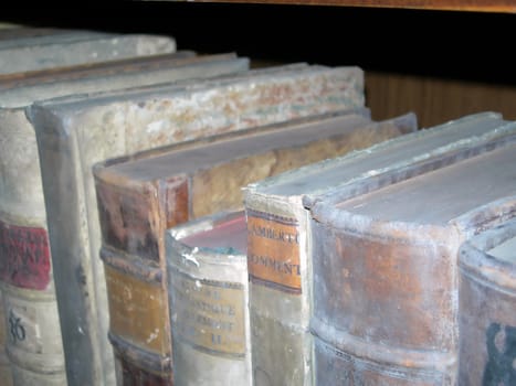      Old religious books in monastery library     