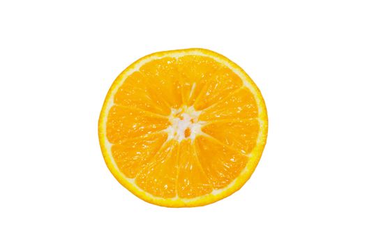 Ripe fresh orange isolated on white background