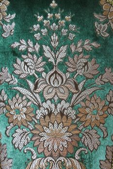 Velvet green flower carpet