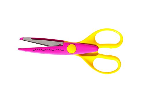 Zigzag scissors isolated on the white background.