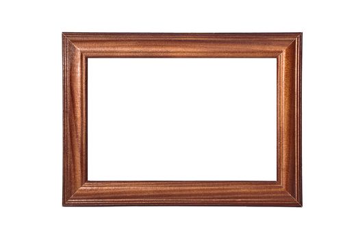 Wood photo frame on the white background.