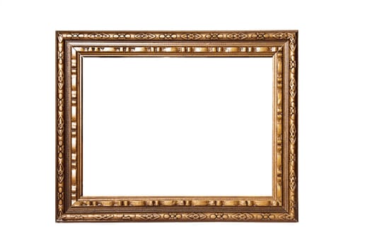 Wood photo frame on the white background.