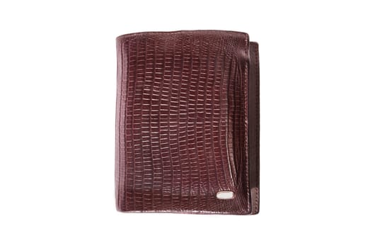Man leather purse brown on a white background.