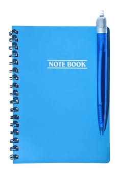 Notebook and pen isolated on the white background.