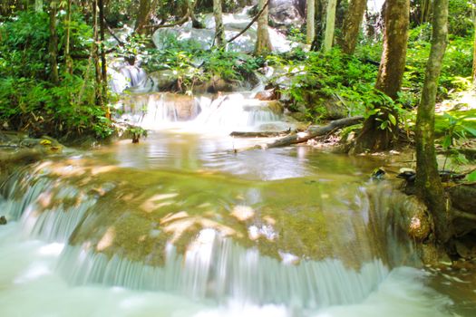 Waterfall in deeep forest in Thailand