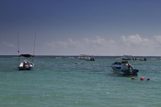 Small fishing boat at sea