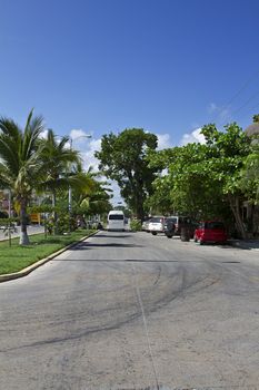 Beautiful street in playa del carmen