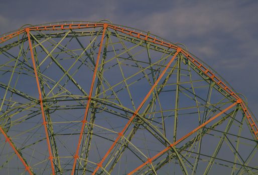 Close up view of the close ferris wheel at Coney's Island
