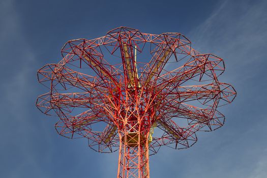 Top part of the parachute jump tower at Coney Island