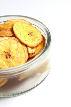 a bowl of banana chips