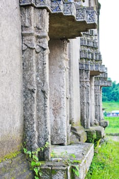 row of window of underwater temple