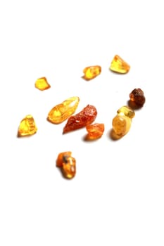 isolated amber pieces