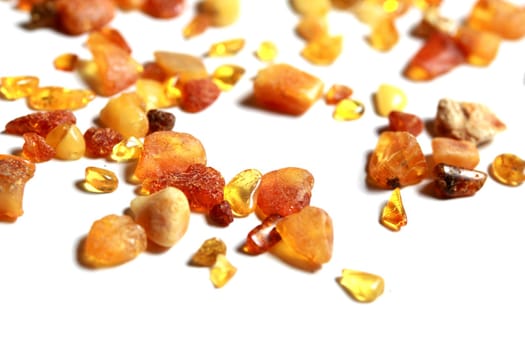 isolated amber pieces