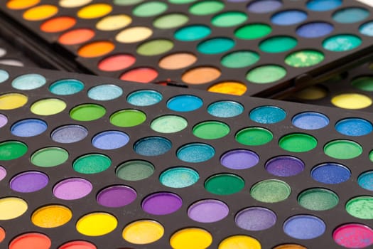 Set of Multicolored Eyeshadows, macro